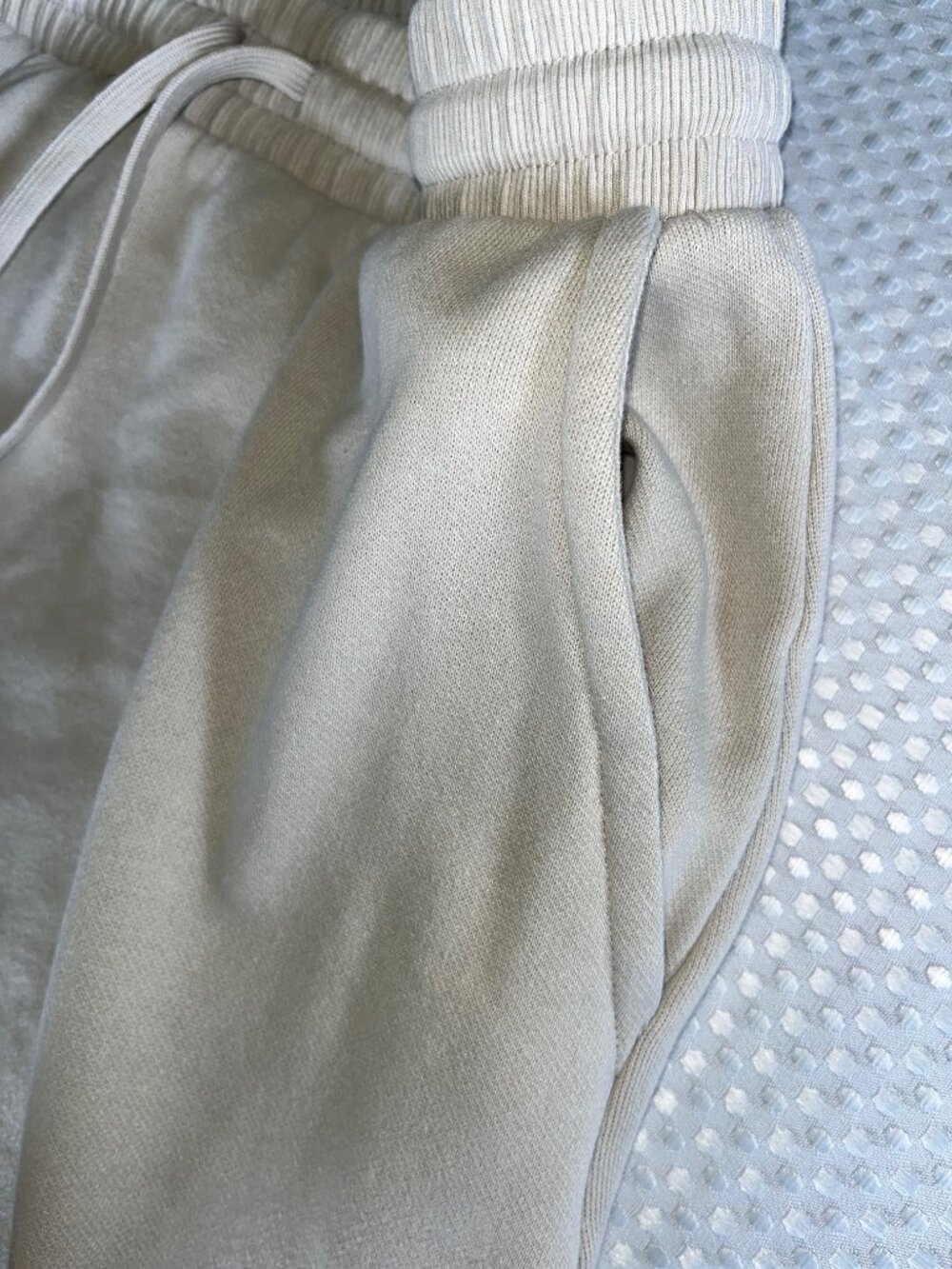 Oatmeal Beige Fleece Drawstring Midi Skirt w/ Pockets Size XS - Picture 4 of 6